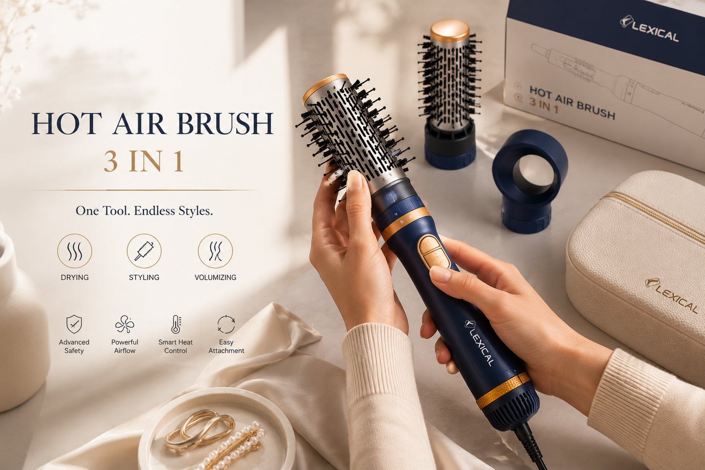 3 in 1 Hot Air Brush Set