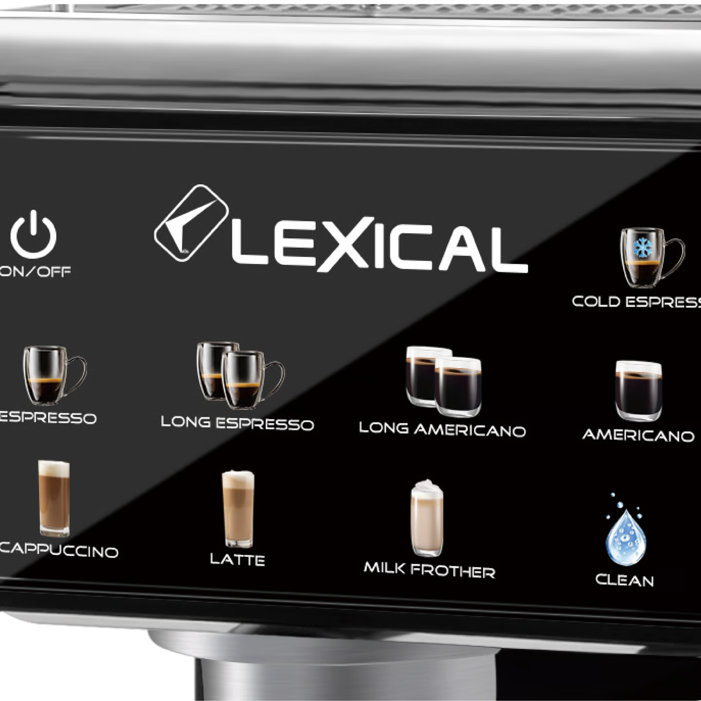 Lexical 1350W Espresso Coffee Machine | Milk Frother & Coffee Powder System
