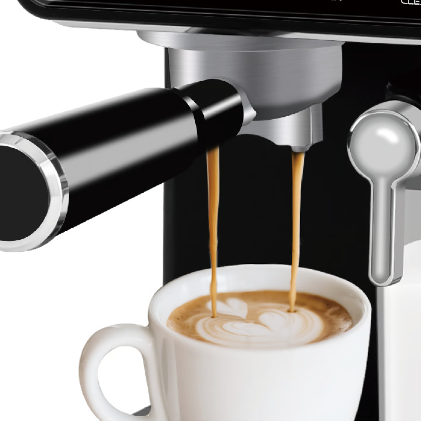 Lexical 1350W Espresso Coffee Machine | Milk Frother & Coffee Powder System