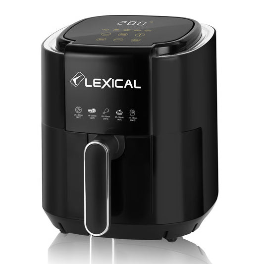 Lexical 4L Smart Digital Air Fryer | 1300W Oil-Free Healthy Cooking with LED Touch Display & 5 Preset Programs